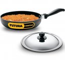 Futura Nonstick Frying Pan Rounded Sides with Stainless Steel Lid  24cm | NF24RS