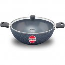 Hawkins Ceramic Nonstick Deep Kadhai with Glass Lid 5L | Deep-Fry Pan | ICK50G