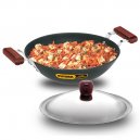Futura Hard Anodised Deep-Fry Pan with Stainless Steel Lid 3.75L | Induction Compatible | IAD375S
