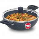 Hawkins Ceramic Nonstick Deep Kadhai  with Glass Lid 2.5L | Induction Compatible | ICK25G