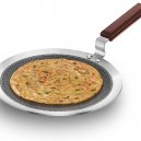 Hawkins 26 cm Paratha Tava, Triply Stainless Steel Shielded Nonstick Tawa with Rosewood Handle, Honeycomb Non Stick Induction Tawa, Silver (NSPT26)