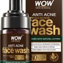 WOW Skin Science Anti Acne Face Wash - with Tea Tree Essential Oil - for Controlling Acne, Blackheads - No Parabens, Sulphate, Silicones & Color - 100ml