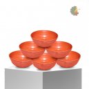 Mitti Cool Clay Linear Round Bowl Set 6 Pc's ( 150ml )