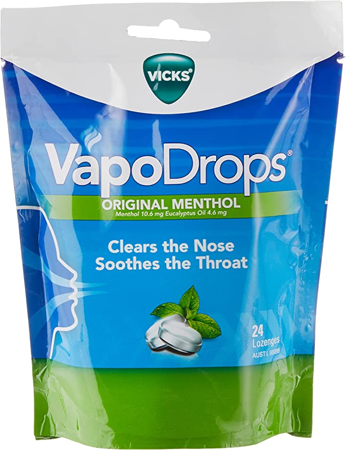 Vicks VapoDrops Original Menthol Lozenges 24s