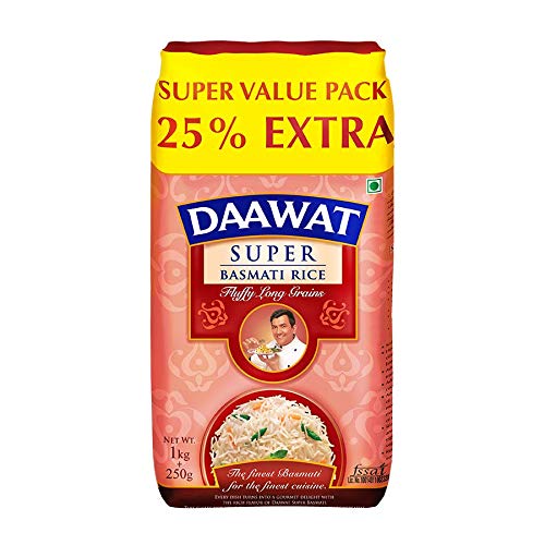 Daawat Super Basmati Rice 1kg  Super Value Pack  25% Extra