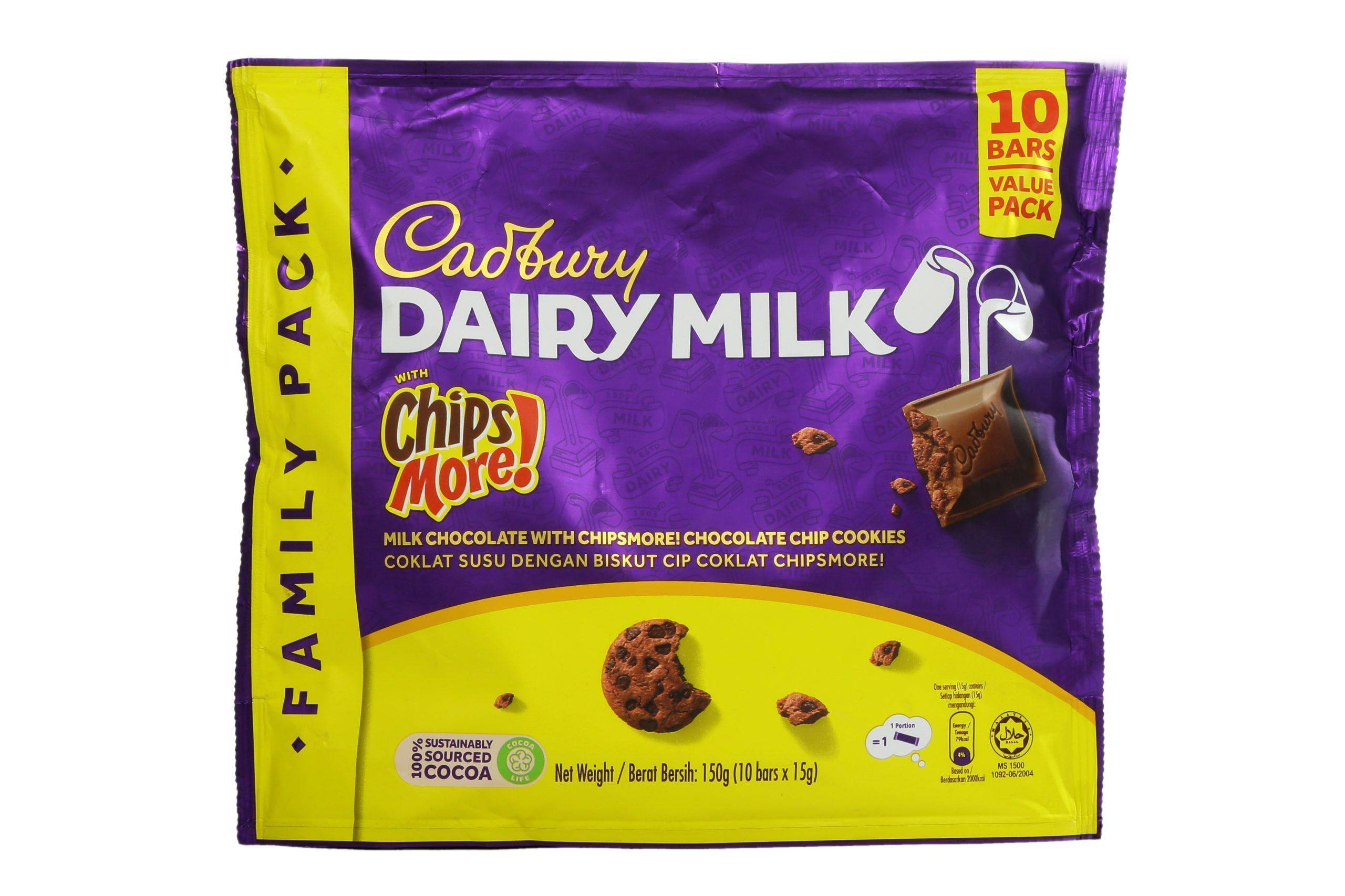 Cadbury Dairy Milk with Chips More Family Pack 150Gm