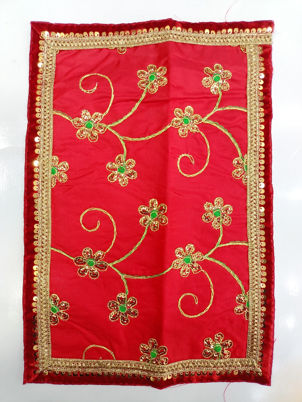 Saga Flower Chunari | Pooja Ki Chunari 9" x 13"