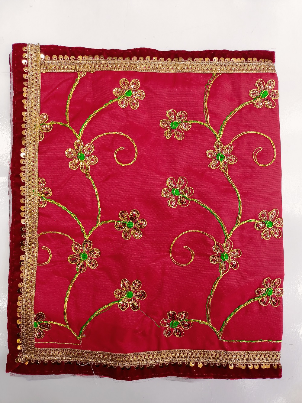 Saga Flower Chunari | Pooja Ki Chunari 12" x 20"