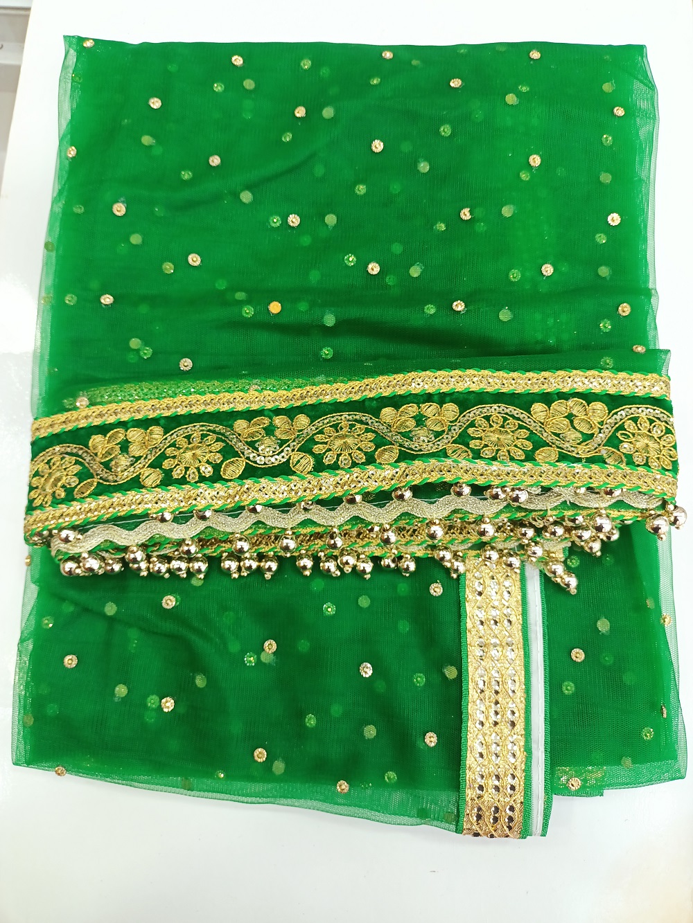 Border Chunari | Fancy Pooja Cloth/ Mata Puja Chunari  (Border 40'' x 80'')