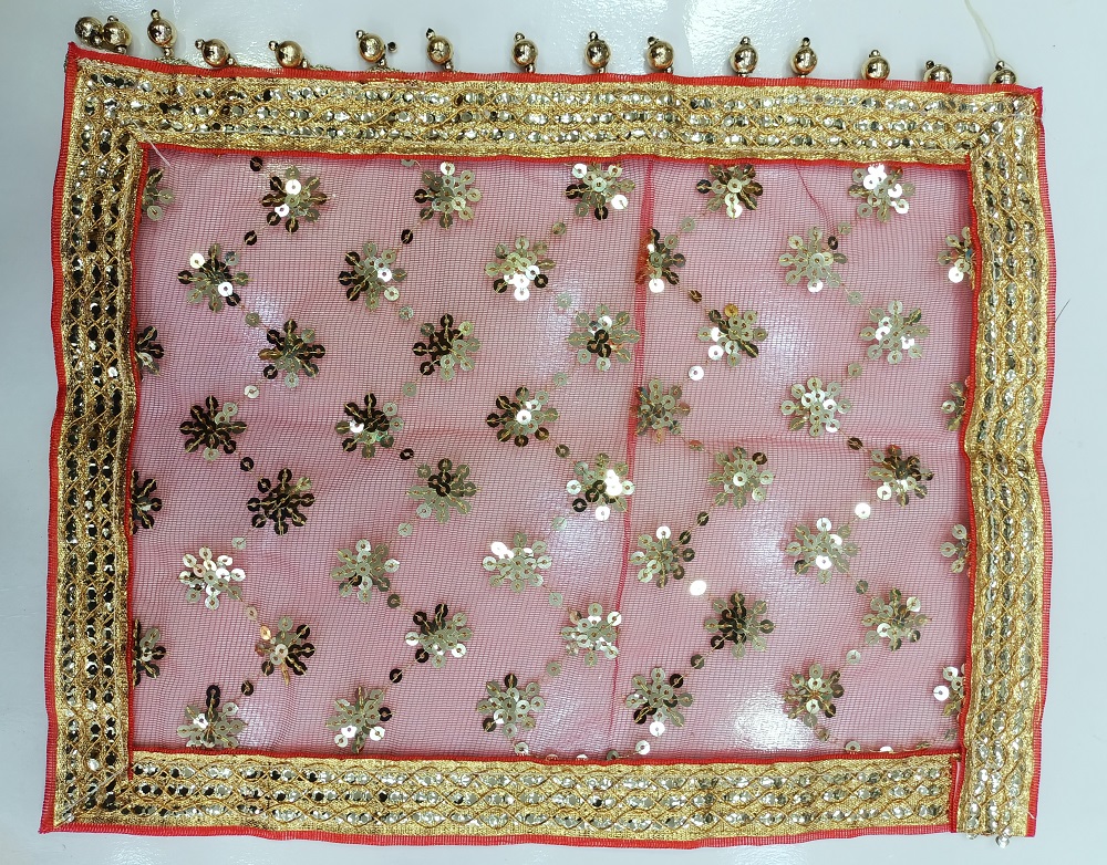 Net Bindia Chunari | Pooja Ki Chunari 9" x 13"