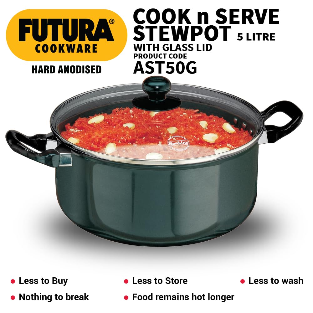 Futura Hard Anodised Cook n Serve Stewpot 5L | AST50
