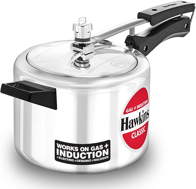 Hawkins Classic Pressure Cooker Compatible Induction and Gas 4Ltr (ICL40 | Aluminium)
