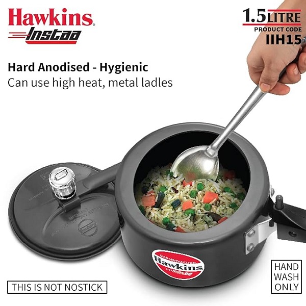 Hawkins Instaa Pressure Cooker 1.5L | Induction + Gas | IIH15