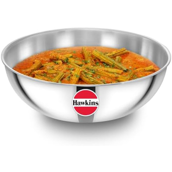 Hawkins Tri-Ply Stainless Steel Metro Kadhai 5L | Tasla | 28cm Diameter | SSTA50
