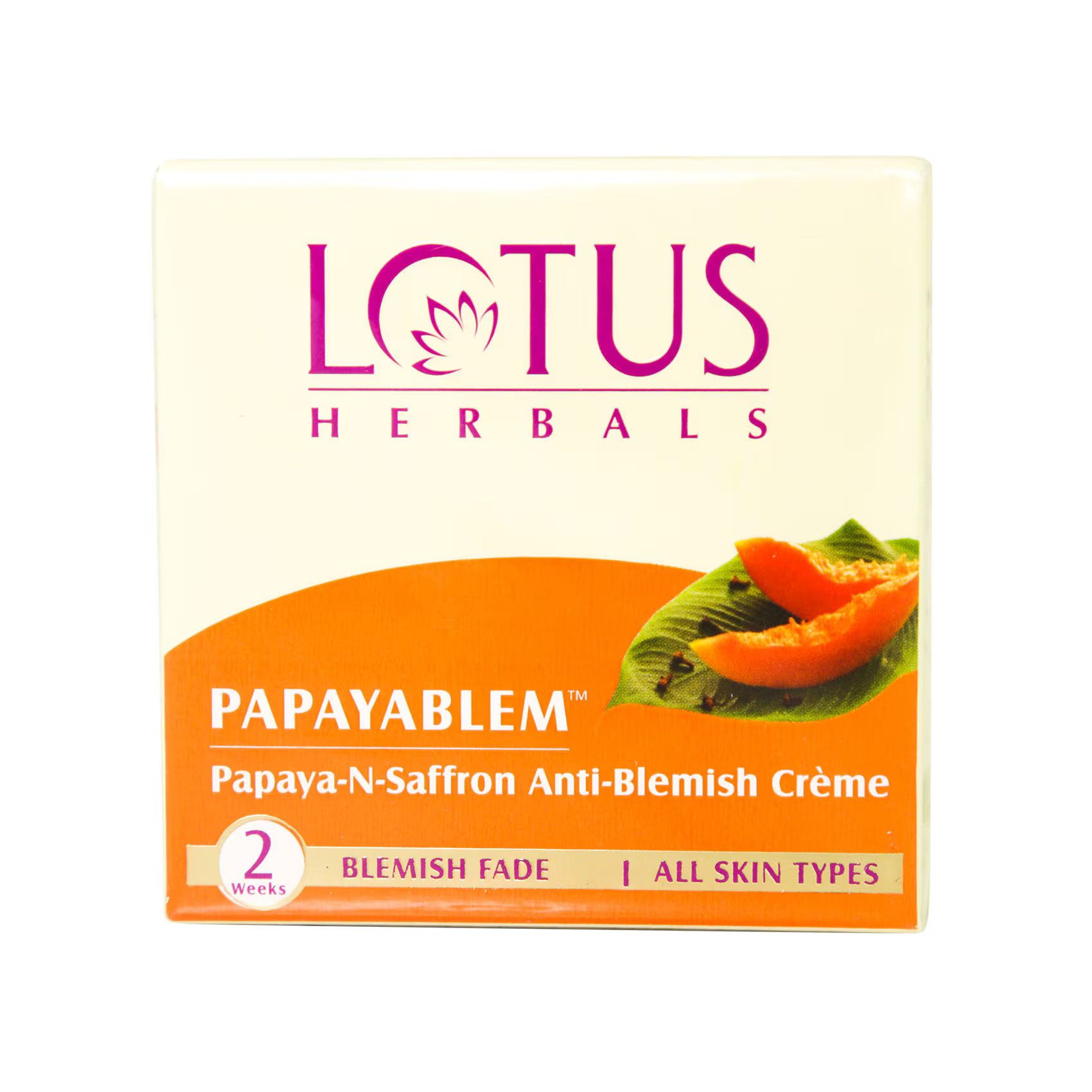 Lotus Herbals Papayablem Papaya-N-Saffron Anti-Blemish Creme 50g
