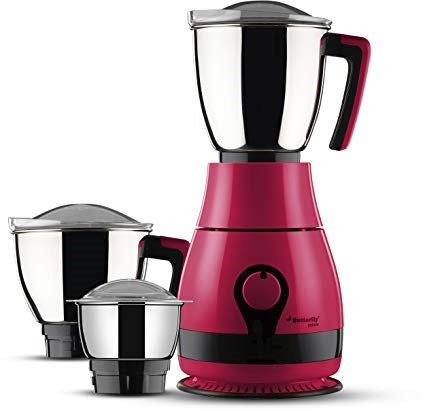 Butterfly Pebble Mixer Grinder Pink 3 Jar