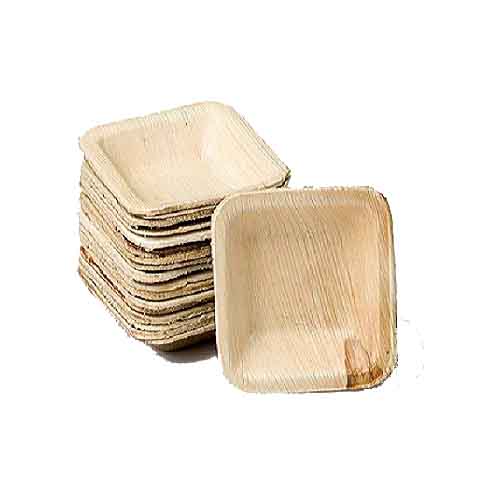 Palm Plate Square Bowl  4"  (10pcs)