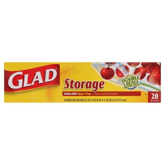 Glad Storage Zipper Bags 20 Bags