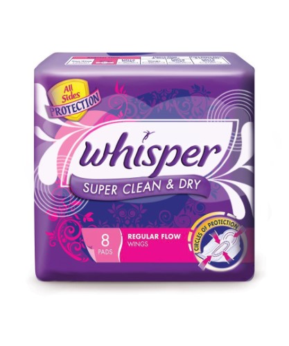 Whisper Regular Flow Wings 8 Pads