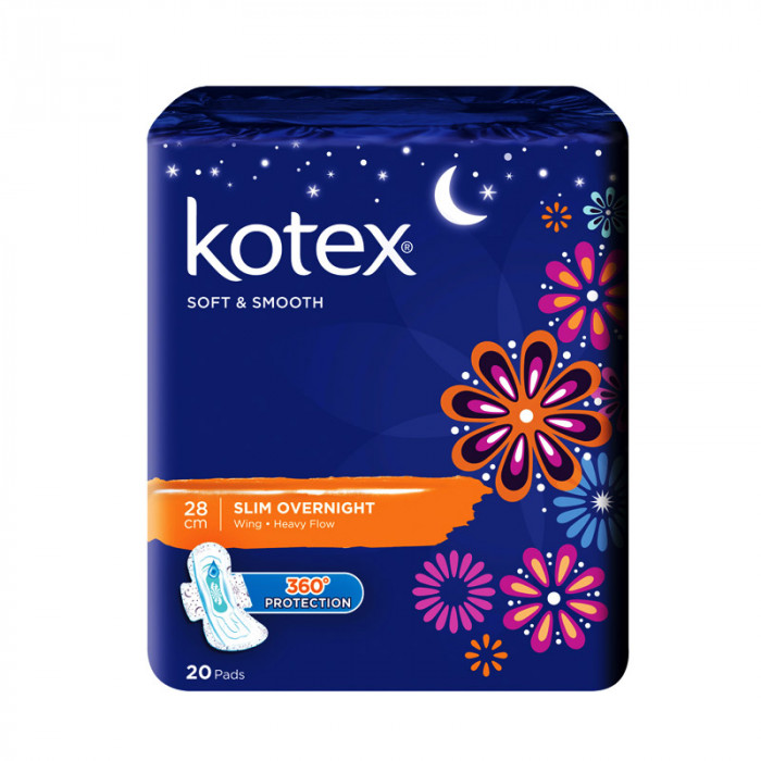 Kotex Slim Overnight Wing Pads - 28cm(20Pads)