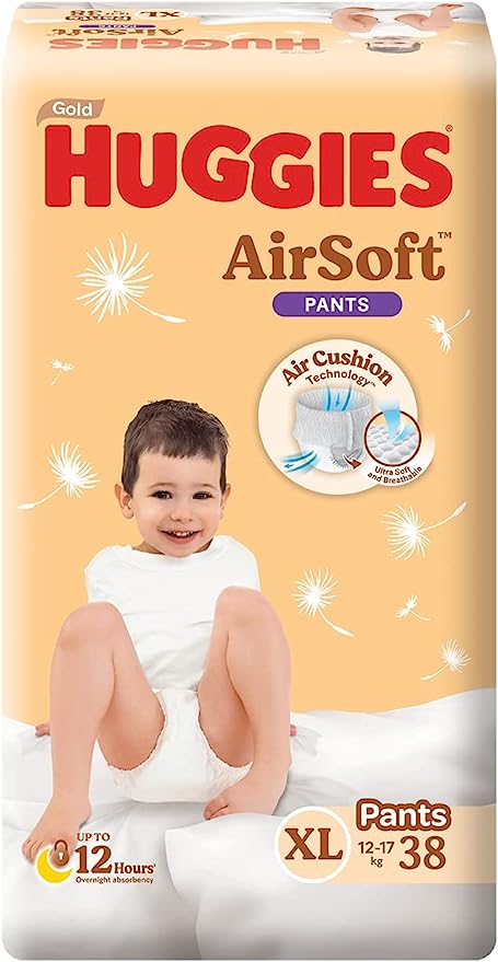 Huggies Air Soft Pants Diaper 38 Pants  (Size XL & 12-17kg )