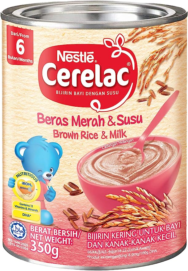 Nestle Cerelac Brown Rice & Milk 350g Tin