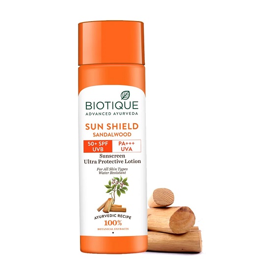 Biotique Sun Shield Sandalwood 50+SPF Sunscreen Ultra Protection Lotion 120ml