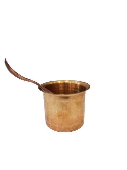 Copper Panchpatra  with Spoon (Size 1)