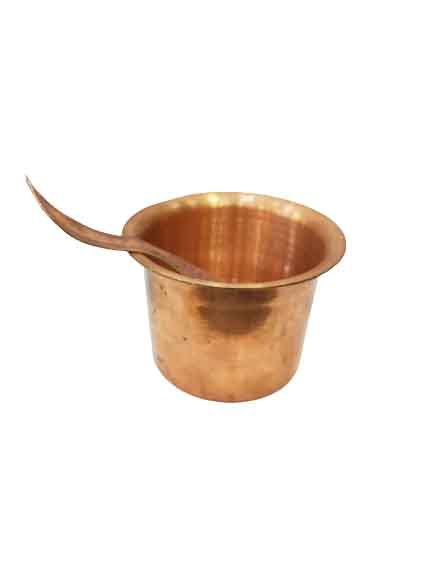 Copper Panchpatra with Spoon (size 3)