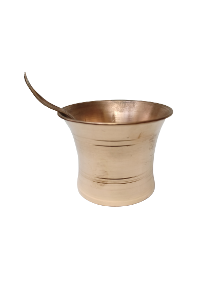 Copper Panchpatra with Spoon (Size 2)