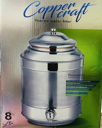 Copper Craft Steel Thermo Water Filter 8Ltr
