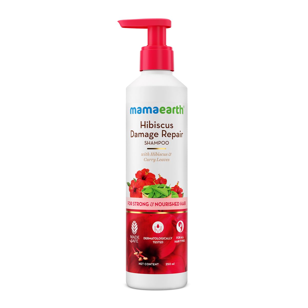 Mamaearth Hibiscus Damage Repair Shampoo with Hibiscus & Curry Leaves 250ml