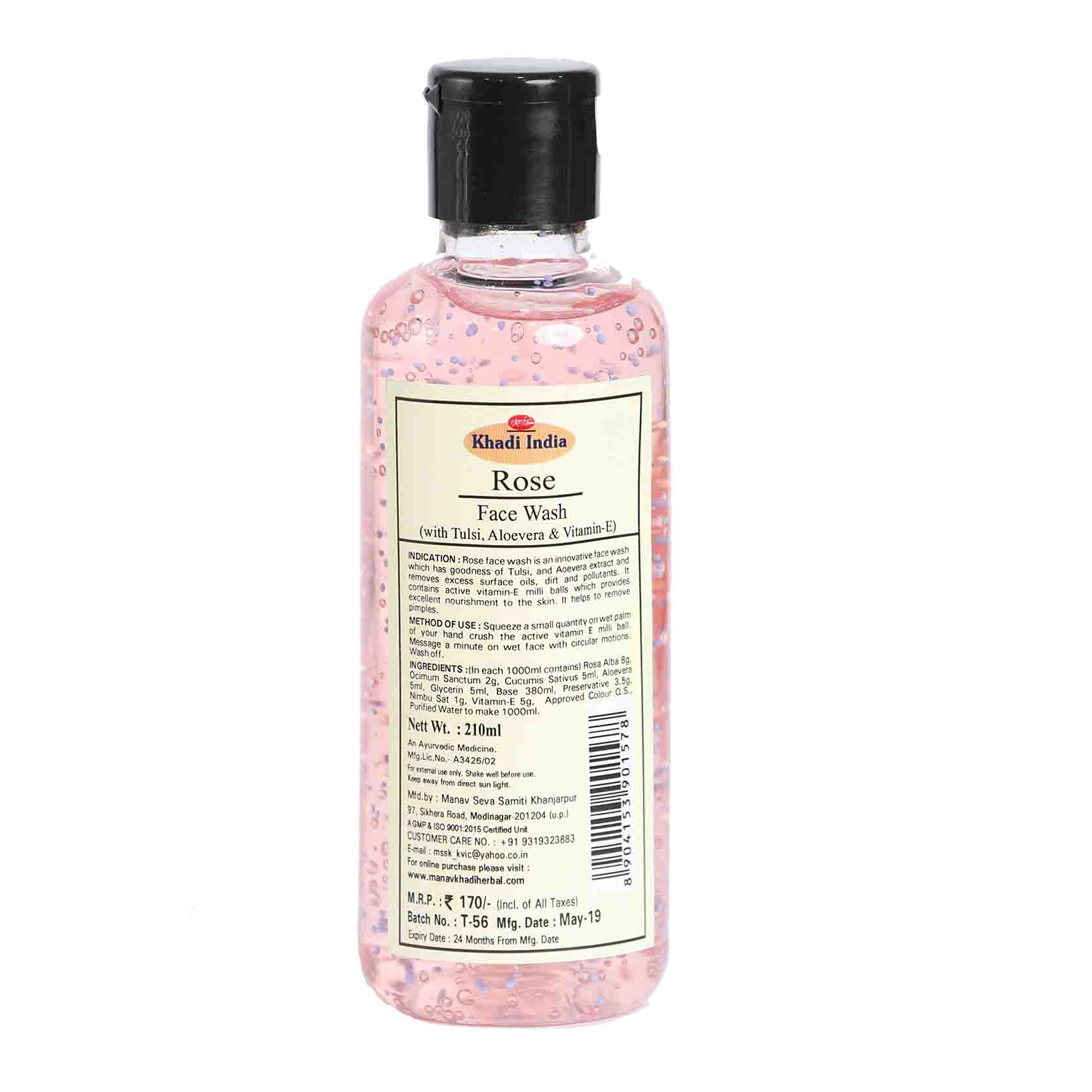 Khadi India Rose Facewash 210ml