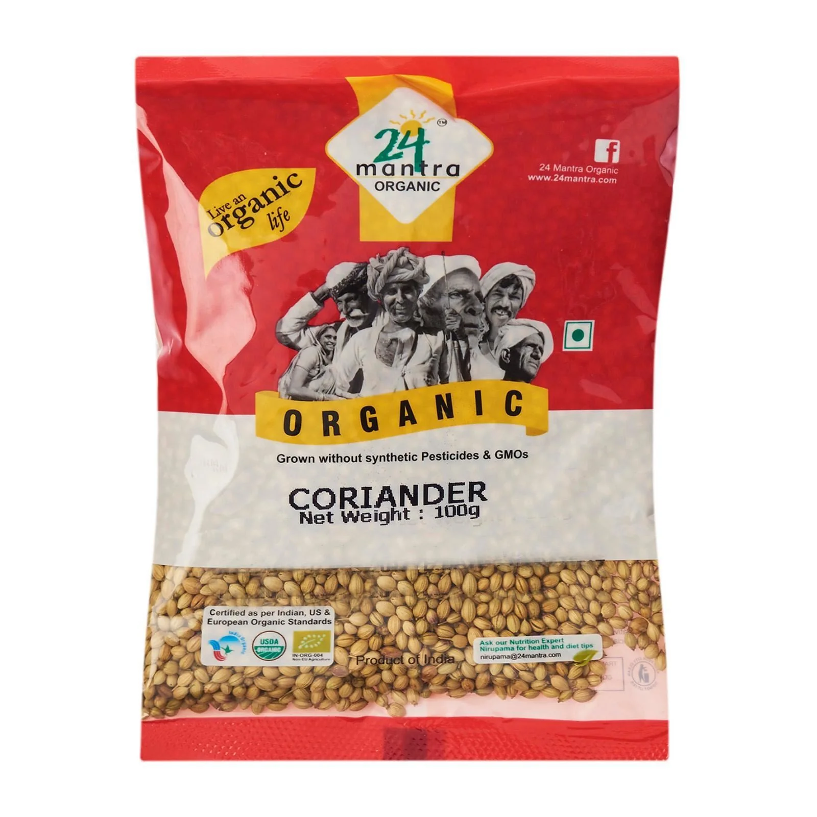 24 MANTRA ORGANIC CORIANDER SEED 100 GM