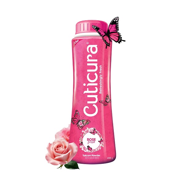 Cuticura Rose Fresh Talcum Powder with Sunscreen 120g